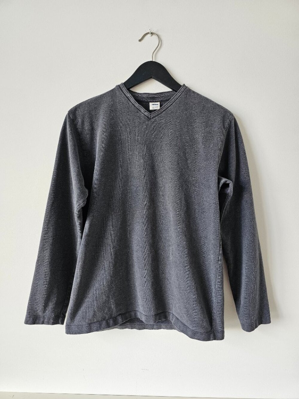 Old Navy Grey V-Neck Long Sleeve 100% Cotton Sweater Men's Large